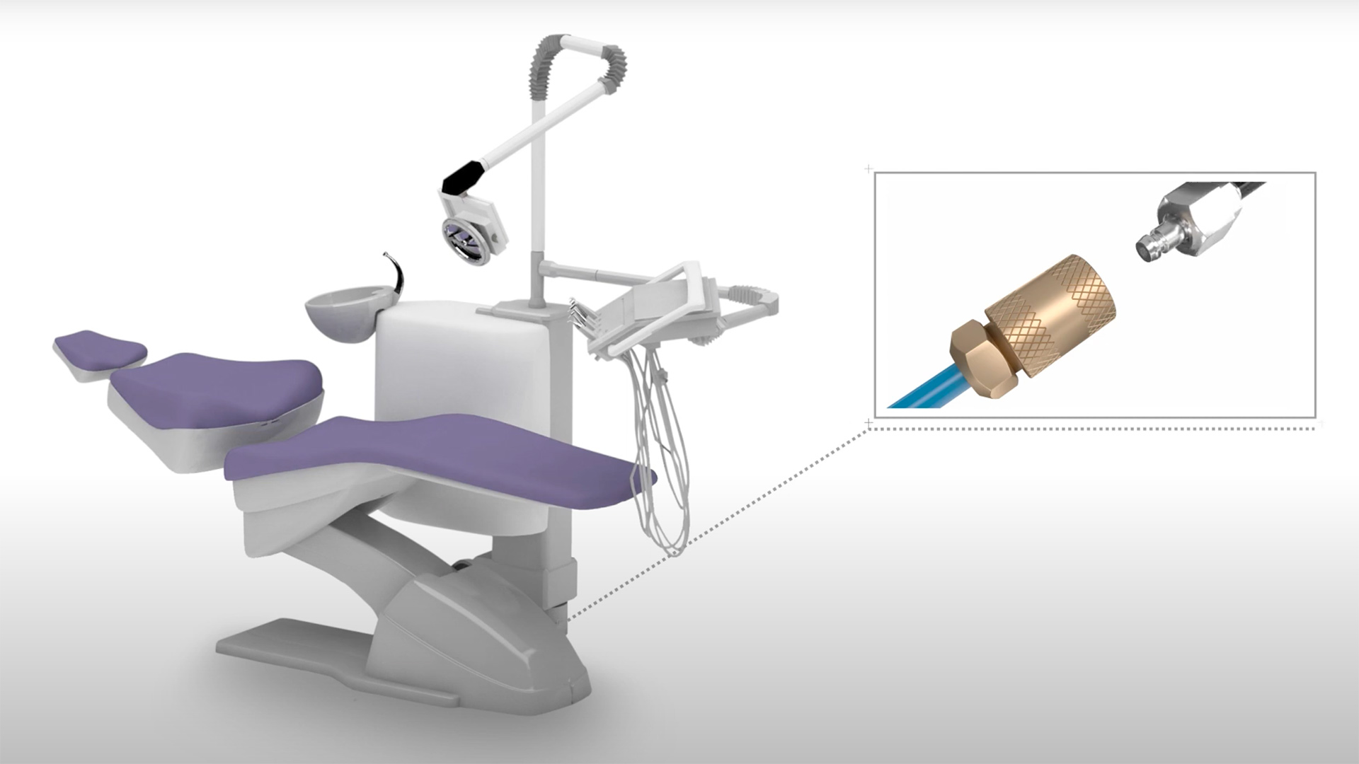 Animazioni 3d per la chirurgia - Poltrona per chirurgo odontoiatrico